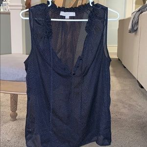 Black polka dot Loft sleeveless top